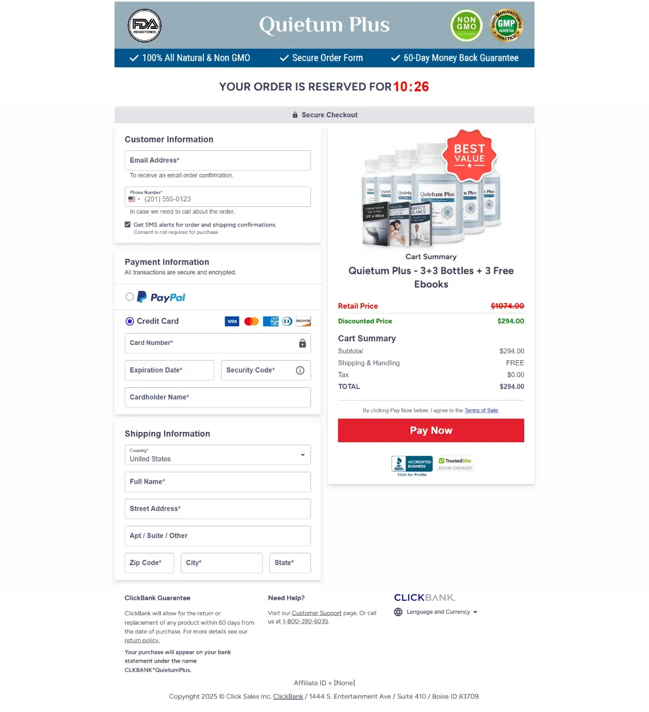 Quietum Plus Checkout